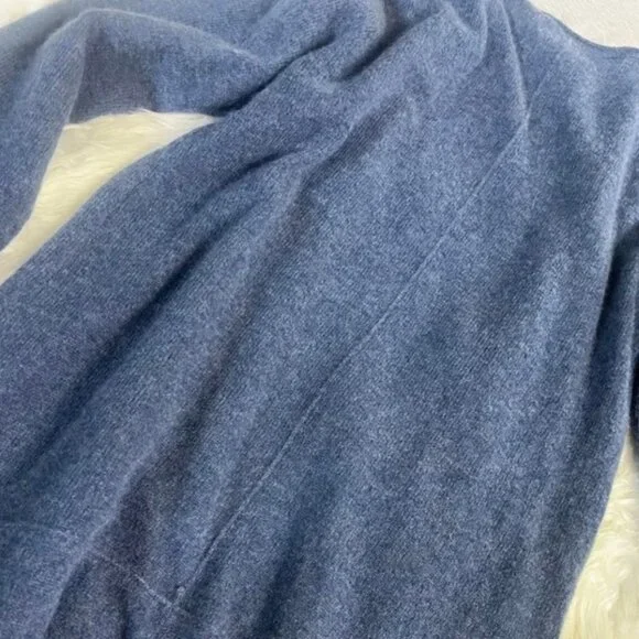 Anthropologie 100% Cashmere Blue Cardigan Open Front Sweater Duster - EUC - OSFM - Picture 2 of 8